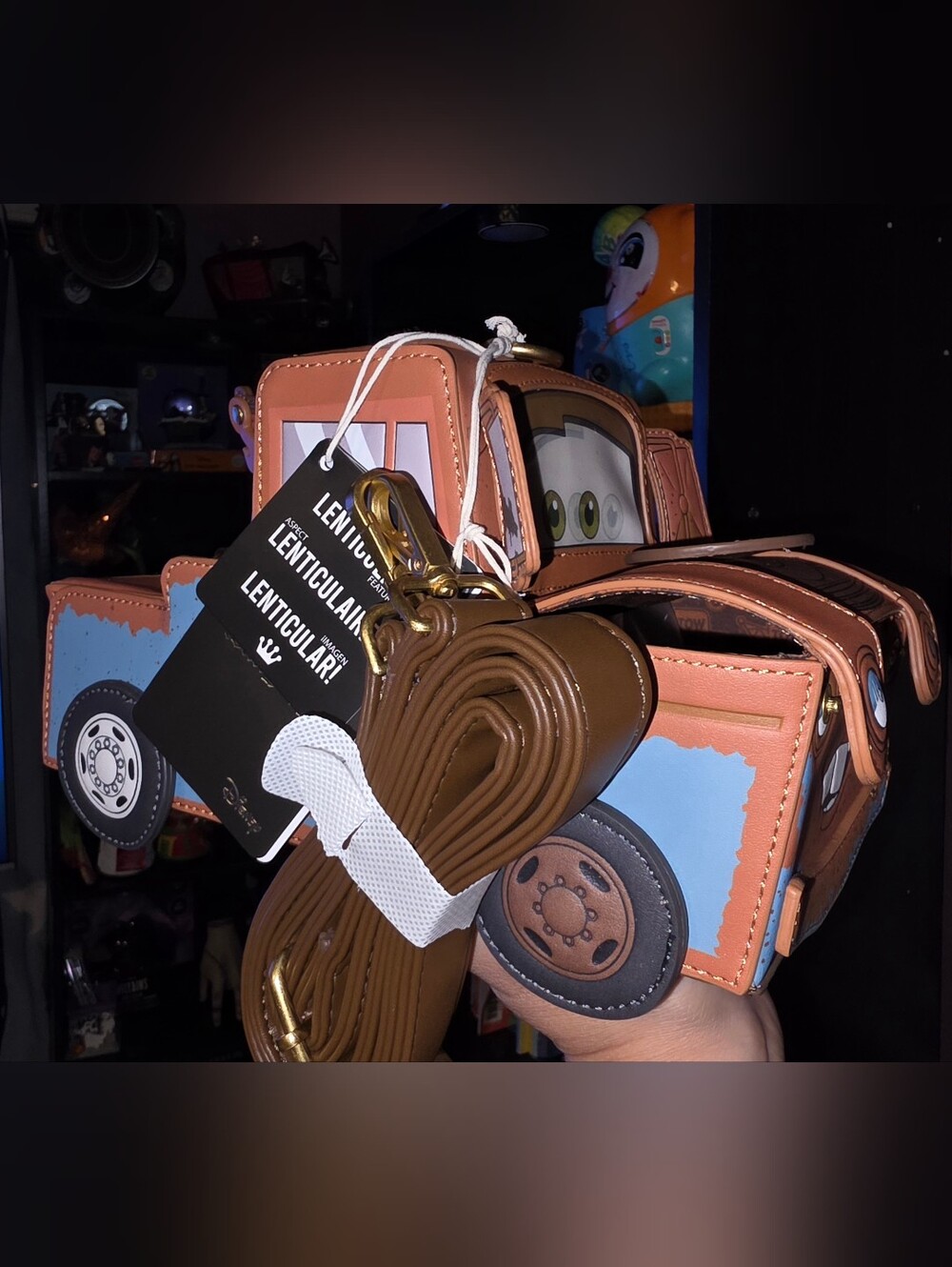 Loungefly Disney Pixar Cars 20th Anniversary Mater Figural Crossbody Bag - Picture 4 of 10